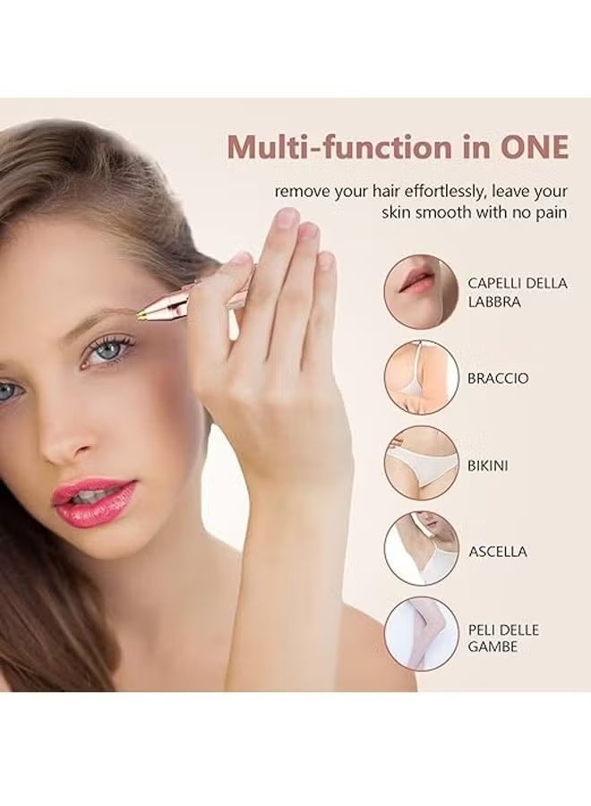 Flawless Eyebrow Hair Remover USB Rechargeable 2 in 1 Eyebrow Trimmer Eyebrow Razor Tool - Image 3